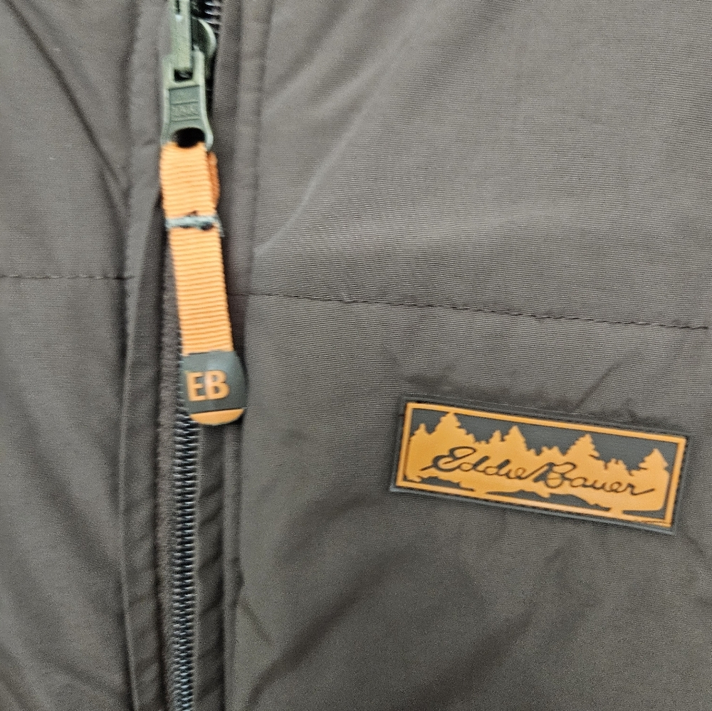Womens Eddie Bauer Reversible Fleece Puffer Vest Brown Size 18/20 - Picture 2 of 9
